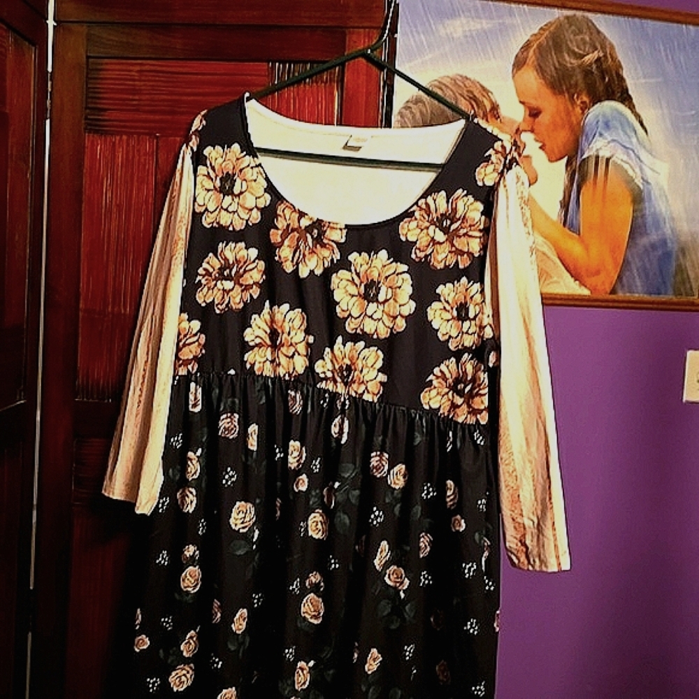 Pink Flowered Mini Dress/Long Shirt